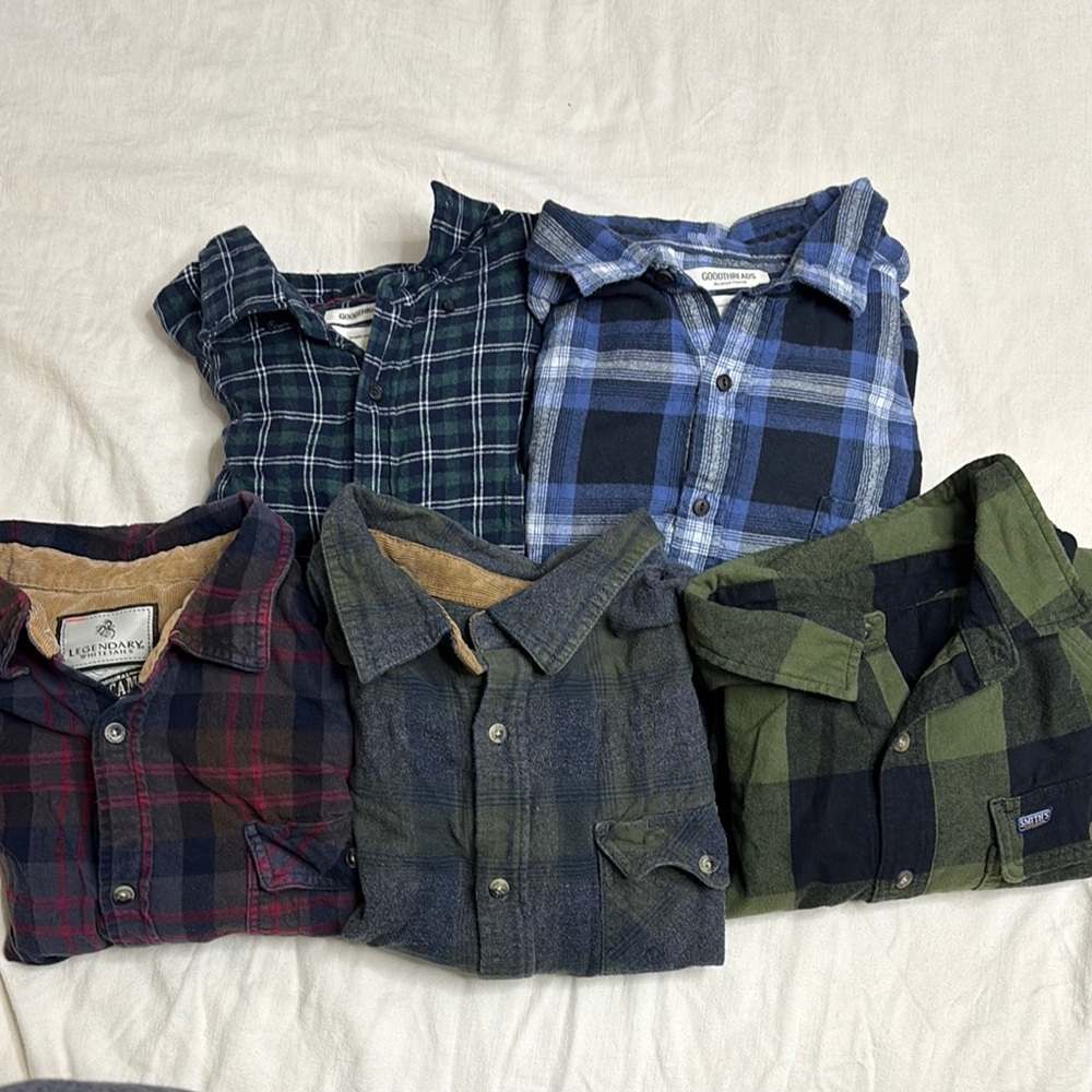 Lot of 5 Flannel Shirts